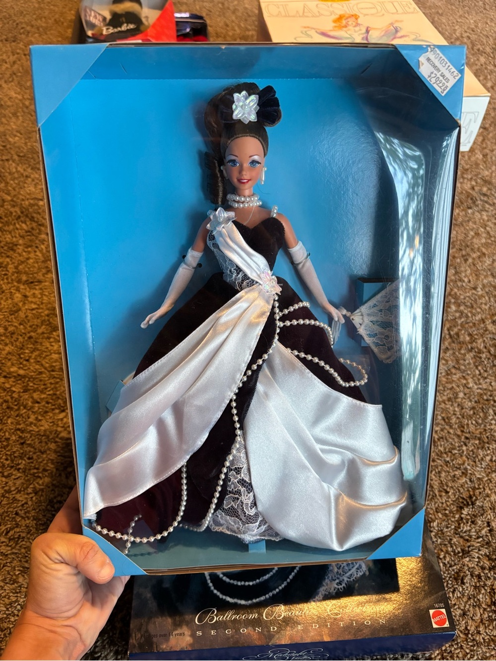 Vintage rare brunette Barbie Midnight Waltz Navy Blue Collector Box